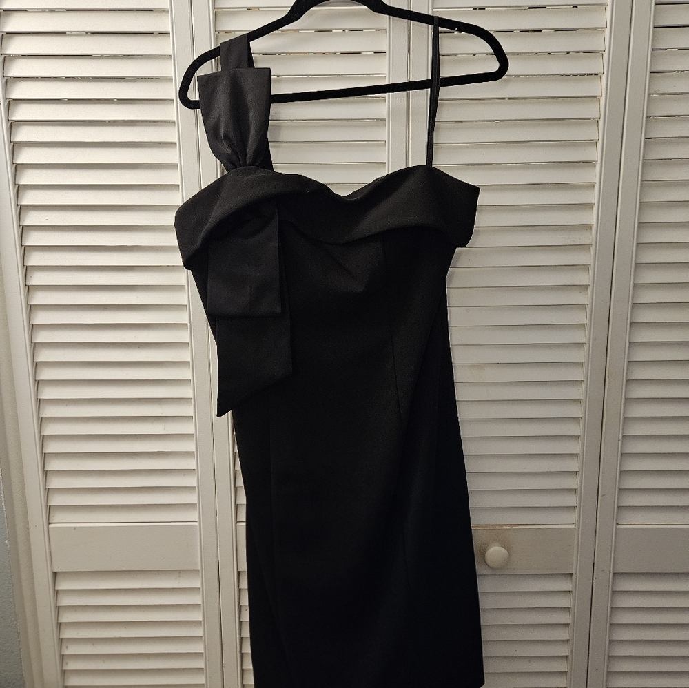 Eliza J One Shoulder Formal Black  Dress Size 12